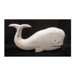 Wooden Whale Statue - Whitewashed L