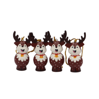 Reindeer Ornament-Brown-Set of 4