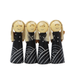 Standing Angel in Black-Set of 4