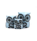 Wood Decor - Owl (Set of 3) - Light Blue - Image 2