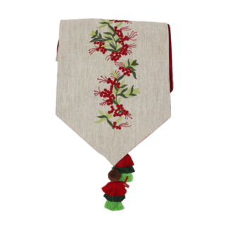 Holly Berry - Embroidered Table Runner