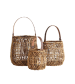 Malta Handcrafted Abaca & Leather Lantern - Large - Image 2