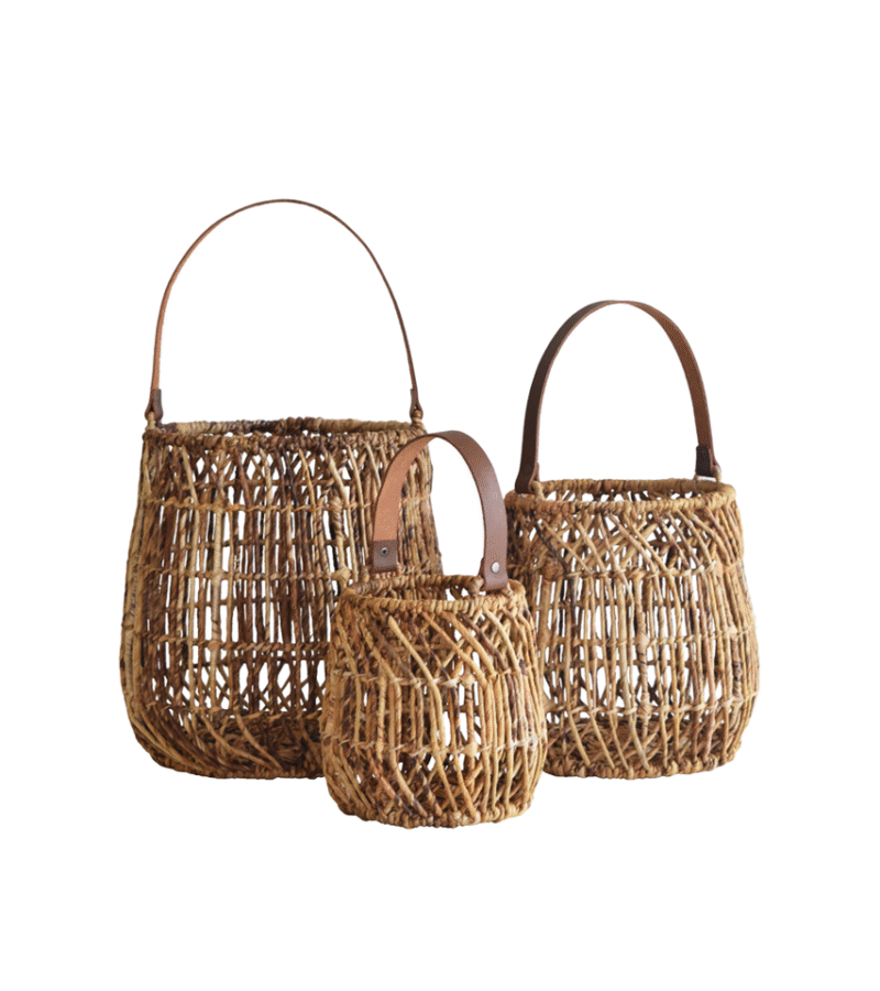 Malta Handcrafted Abaca & Leather Lantern - Large - Image 2