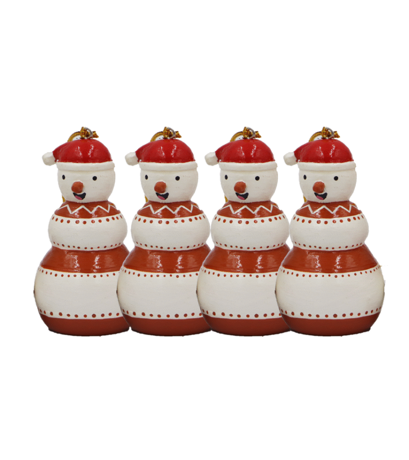 Snowman Ornament-Red Hat-Set of 4 - Image 1