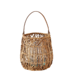 Malta Handcrafted Abaca & Leather Lantern - Medium