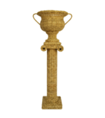 Rattan Urn Pedestal Planter -  PLRA-0021