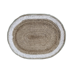 Riviera Jute Oval Placemat White Border
