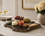 Petrified Wood Round Cheese Board-Polished-30x40cm - Image 2