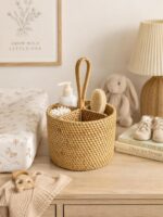 Round Ata Caddy - 4 Dividers - Light Woven - Image 2