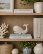 Wooden Whale Statue - Whitewashed L - Image 2