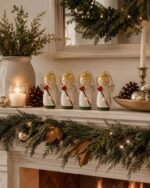 Angel Ornament-White-Heart Wand-Set of 4 - Image 2